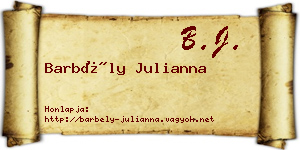 Barbély Julianna névjegykártya
